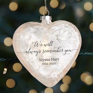 Personalized Lightable Frosted Glass Heart Ornament - Always Remember You