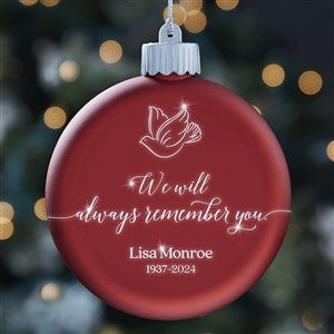 Always Remember You Personalized LED Red Glass Ornament