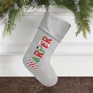 The Joys Of Christmas Personalized Grey Christmas Stocking