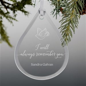 Always Remember You Engraved Glass Teardrop Ornament