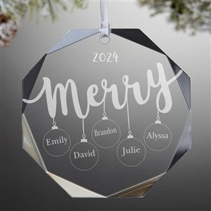 Merry Everything Engraved Glass Holiday Ornament