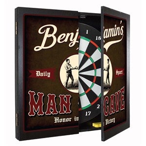 Personalized Man Cave Dartboard & Cabinet Set