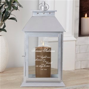 Memorial Light Personalized Silver Decorative Candle Lantern