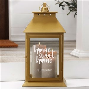 Home Sweet Home Personalized Gold Decorative Candle Lantern