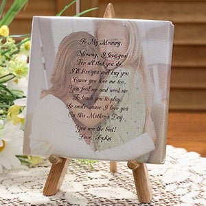 Photo Canvas Art with Poem for Her   Table Top Size