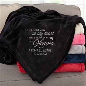 I Will Hold You In My Heart Personalized 50x60 Black Fleece Blanket