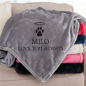 Pet Memorial Halo Personalized 60x80 Grey Fleece Blanket