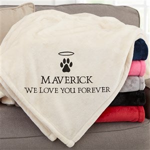 Pet Memorial Halo Personalized 60x80 Beige Fleece Blanket