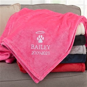 Pet Memorial Halo Personalized 60x80 Pink Fleece Blanket