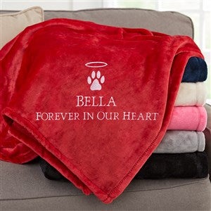 Pet Memorial Halo Personalized 60x80 Red Fleece Blanket