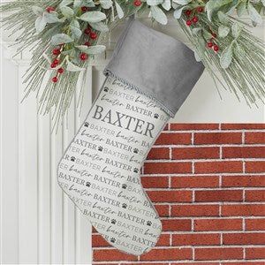 Personalized Pet Christmas Stockings - Pawfect Pet - Grey