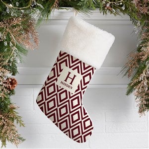 Christmas Custom Pattern Personalized Ivory Faux Fur Christmas Stockings