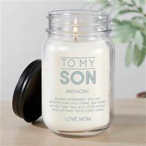 To My Son Personalized Farmhouse Candle Jar