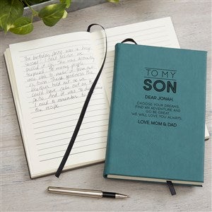 To My Son Personalized Teal Writing Journal