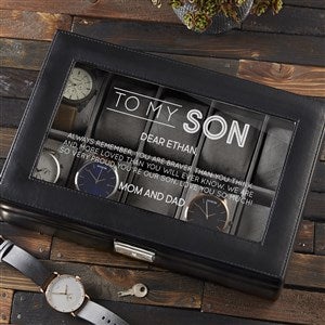 To My Son Personalized Leather 10 Slot Watch Box