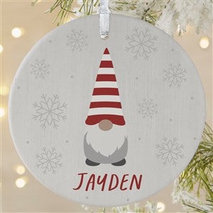 Christmas Gnome Personalized Ornament- 3.75 Matte - 1 Sided