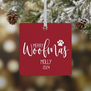 Merry Woofmas Personalized Ornament- 2.75 Metal - 1 Sided