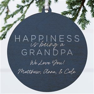 Happiness Is Being A Grandparent Personalized Ornament- 3.75 Wood - 1 Sided