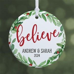 Watercolor Wreath Personalized Ornament- 2.85 Glossy - 1 Sided