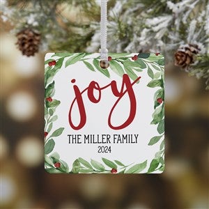 Watercolor Wreath Personalized Ornament- 2.75 Metal - 1 Sided