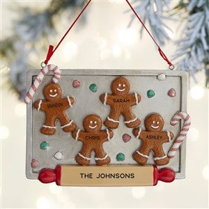 Gingerbread Cookie Tray© Personalized Ornament- 4 Name