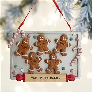 Gingerbread Cookie Tray Personalized Ornament- 5 Name - Unique Christmas Gifts & Décor