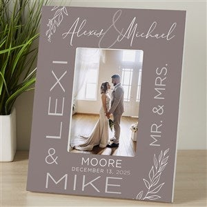 Elegant Couple Personalized Wedding 4x6 Tabletop Frame- Vertical