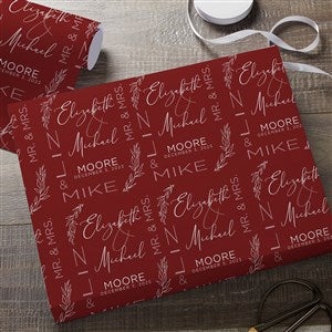 Elegant Couple Personalized Wedding Wrapping Paper Roll - 6ft Roll