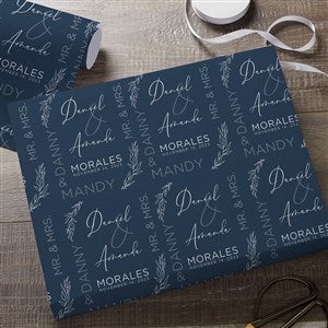 Elegant Couple Personalized Wedding Wrapping Paper Roll - 18ft Roll