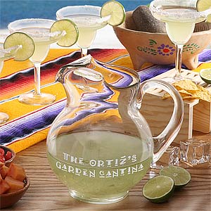 Personalized Margarita Pitcher and Margarita Glass Set