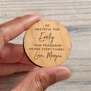 Grateful For You Personalized Wood Pocket Token- Natural