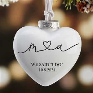 Personalized Deluxe Heart Ornament - Drawn Together By Love