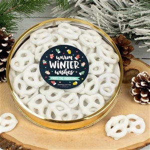 Warm Wishes 40 Ct. Yogurt Covered Pretzels With Window Tin