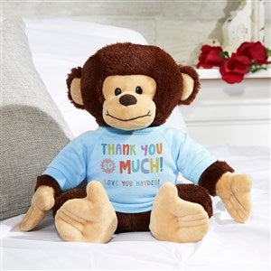 Many Thanks Personalized Plush Monkey- Blue