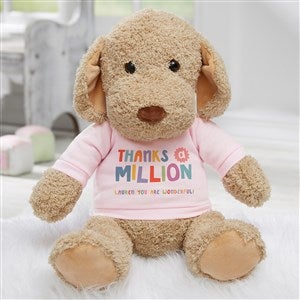 Many Thanks Personalized Plush Dog Stuffed Animal- Pink