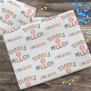 Many Thanks Personalized Wrapping Paper Roll - 6ft Roll