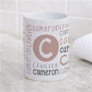 Personalized Ceramic Bathroom Cup - Youthful Name