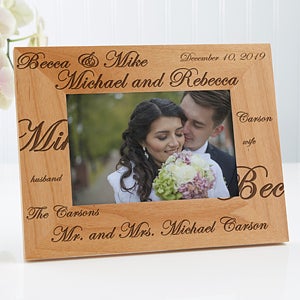 Personalized Wedding Picture Frames - Mr and Mrs Collection - 4x6