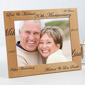 Engraved Wood 8x10 Anniversary Picture Frame   Forever and Always Design