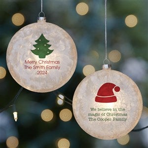 Personalized Christmas Lightable Frosted Glass Ornament - Choose Your Icon