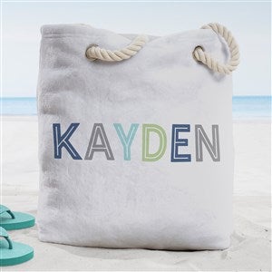 Boy's Colorful Name Personalized Beach Bag- Large