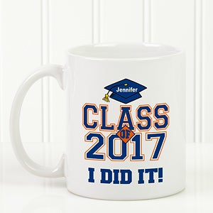 Cheers to the Graduate Personalized Coffee Mug 11oz.- White