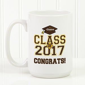 Cheers to the Graduate Personalized Coffee Mug 15oz.- White