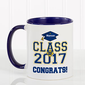 Cheers to the Graduate Personalized Coffee Mug 11oz.- Blue