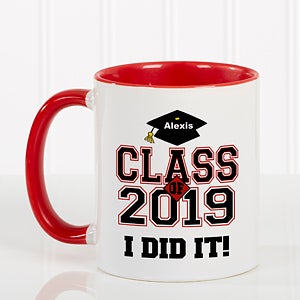 Personalized Graduation Coffee Mug - Red - Cheers to the Graduate