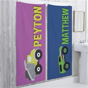 Construction & Monster Trucks Personalized 35x72 Bath Towel