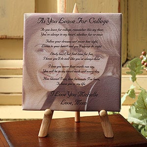 Custom Photo with Poem Canvas   Graduation Poem