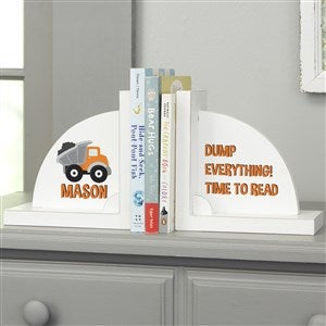 Construction & Monster Trucks Personalized Bookends