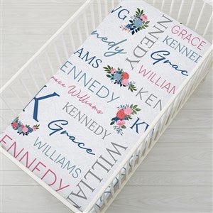 Blooming Baby Girl Personalized Crib Sheet