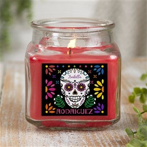 Day Of The Dead Personalized 10 Oz. Cinnamon Spice Candle Jar